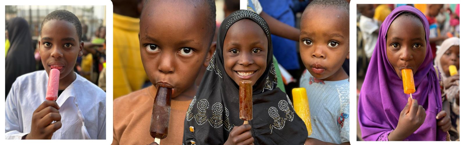 Afrika’da çocuklara dondurma dağıtımı